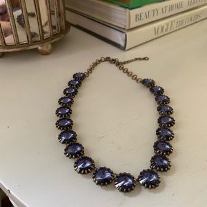 Purple faceted gemstone necklace J.Crew antiqued